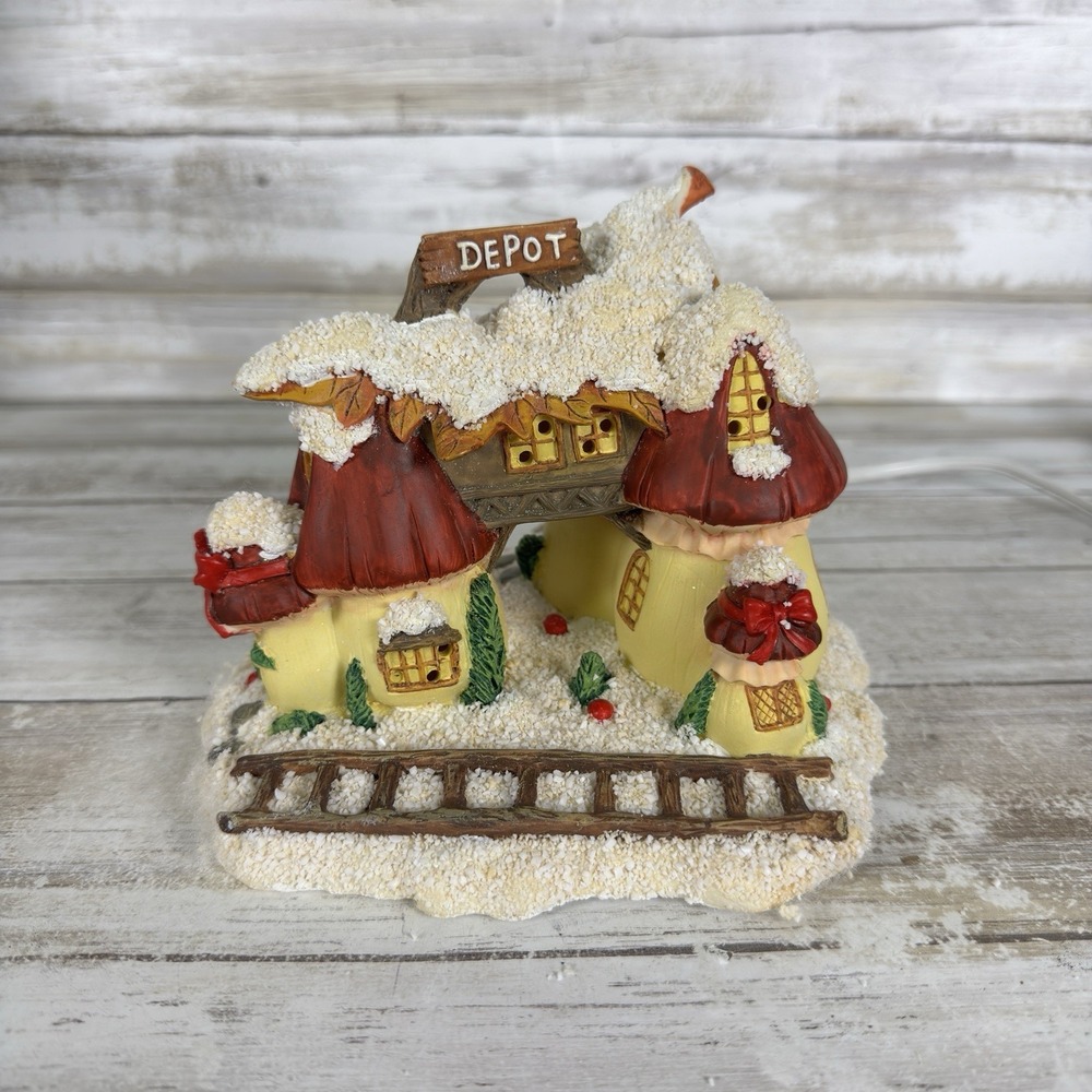 VTG Charming Tails Figurine Lighted Mushroom Depot w/Cord Dean Griff Silvestri